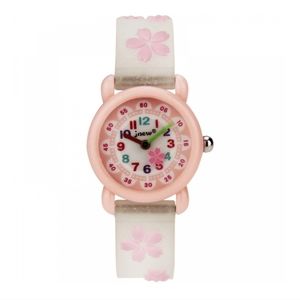 Jnew Girls‎ White & Pink Flower Jelly Watch